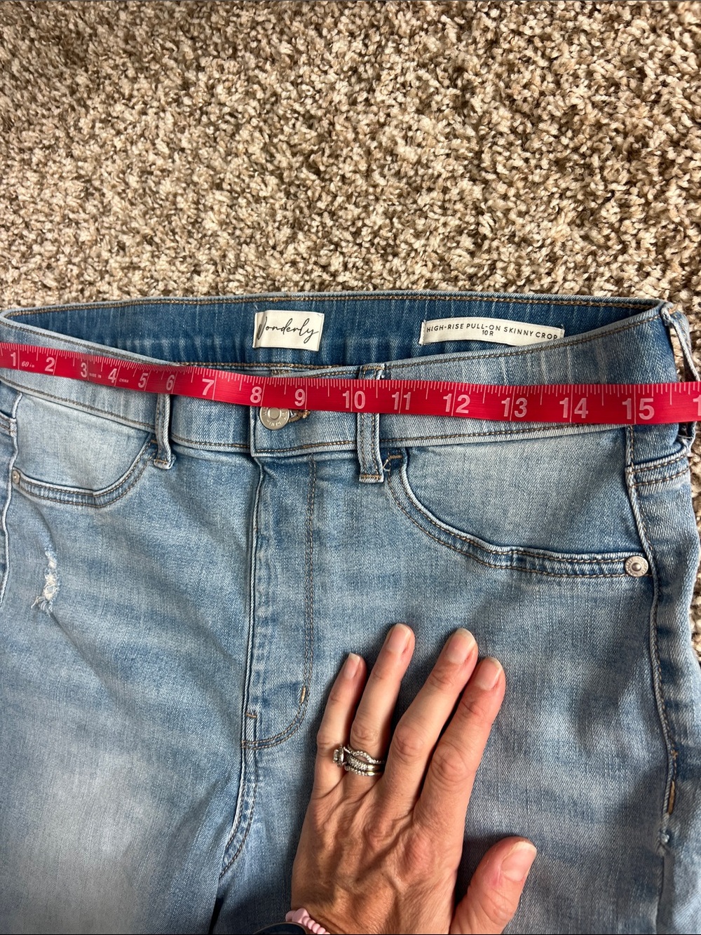 Wonderly Hi-Rise Skinny Crop Distressed Skinny Jeans Size 10R - Picture 4 of 11